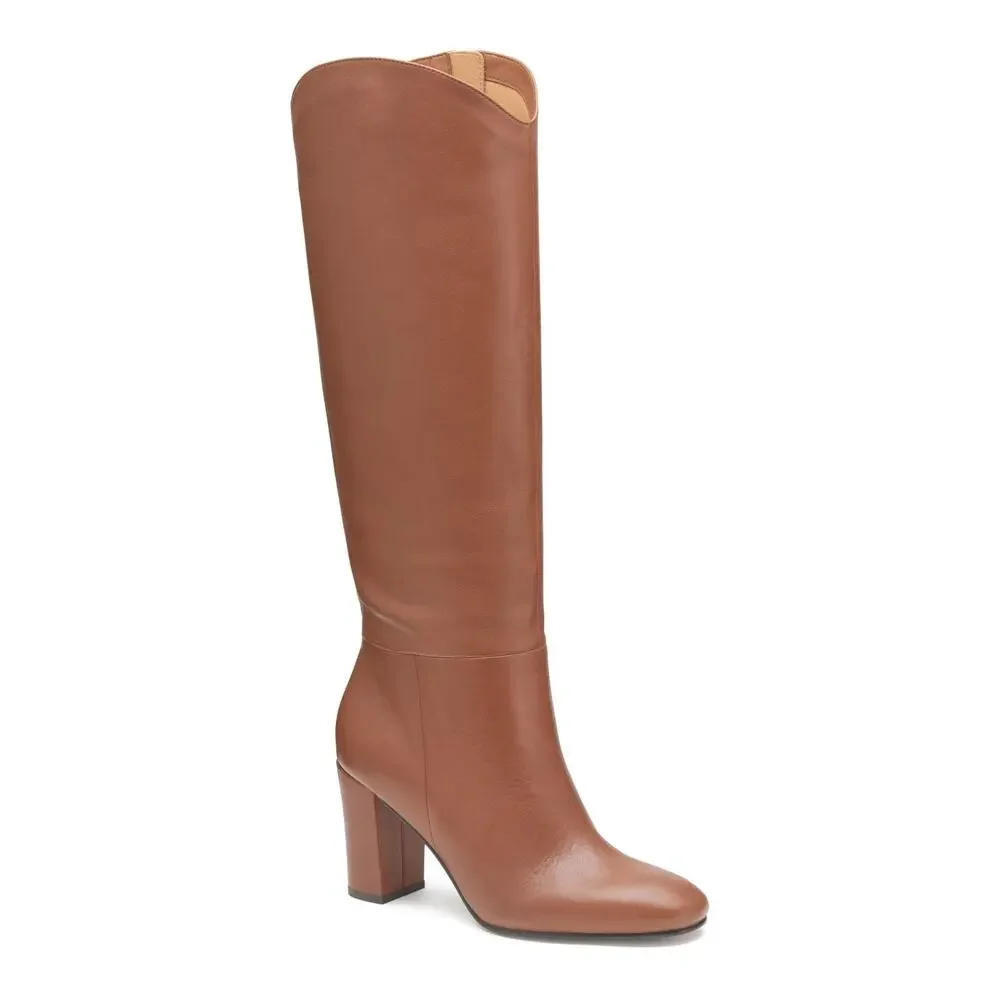 JOHNSTON & MURPHY, WOMEN'S, CHARLOTTE KNEE HIGH BOOTS, COGNAC, 7, MEDIUM